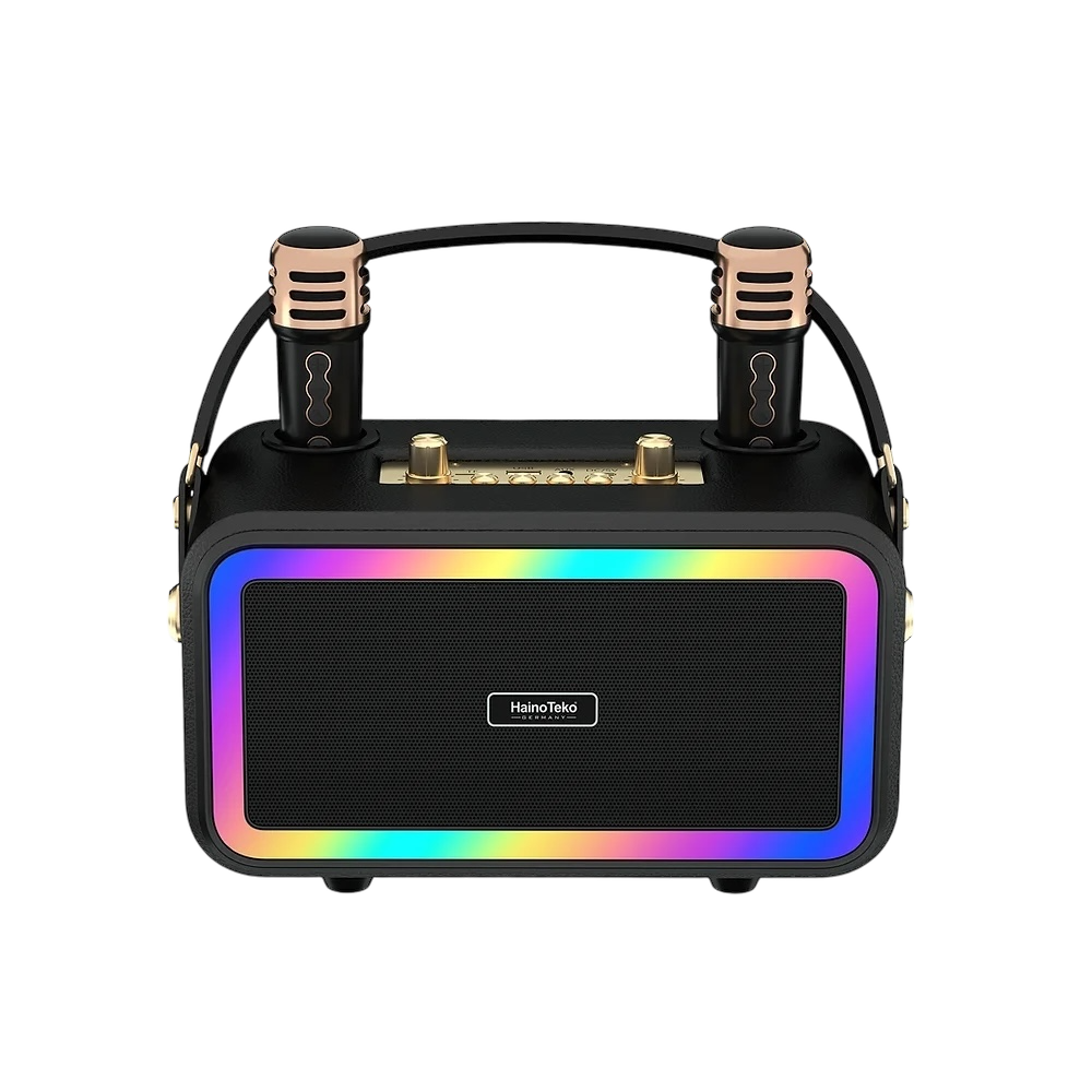 Portable Hainoteko Speaker With 2 Wireless Mic MS -133